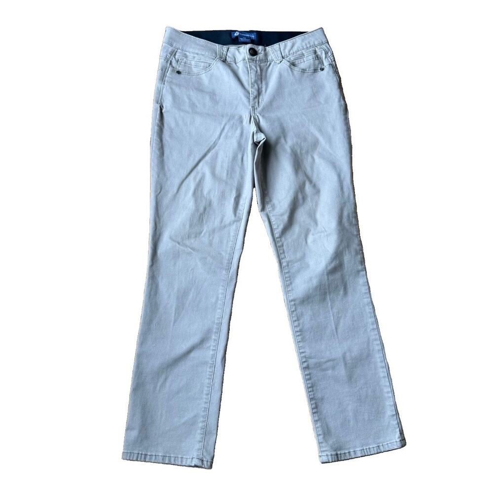 Democracy Absolution Khaki Elastic Waist Denim Jeans Size 12 Mature Classic